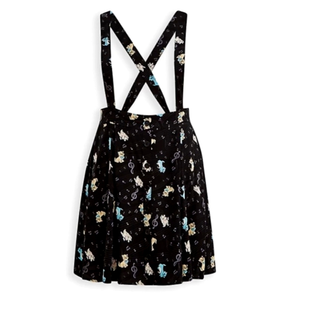 TORRID DISNEY THE ARISTOCATS MINI SKIRTALL - CHALLIS BLACK size 1X NWT